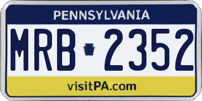 PA license plate MRB2352