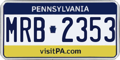 PA license plate MRB2353