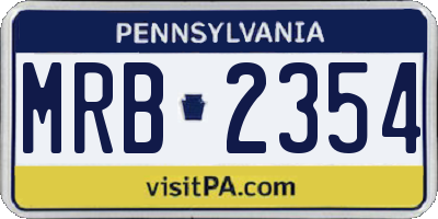 PA license plate MRB2354