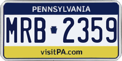 PA license plate MRB2359