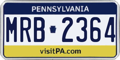 PA license plate MRB2364