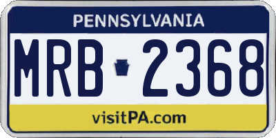 PA license plate MRB2368