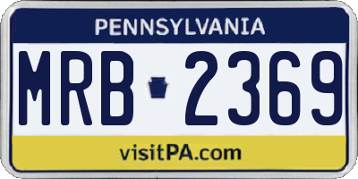 PA license plate MRB2369