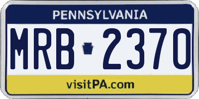 PA license plate MRB2370