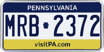 PA license plate MRB2372