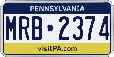 PA license plate MRB2374