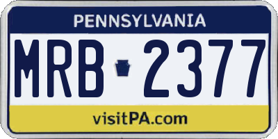 PA license plate MRB2377