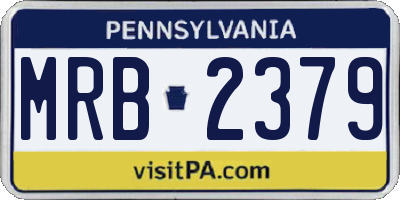 PA license plate MRB2379