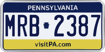 PA license plate MRB2387