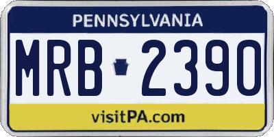 PA license plate MRB2390