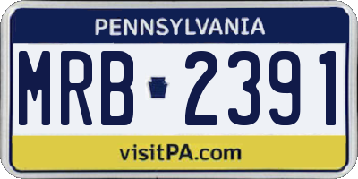 PA license plate MRB2391