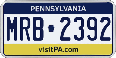 PA license plate MRB2392