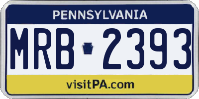 PA license plate MRB2393