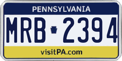 PA license plate MRB2394