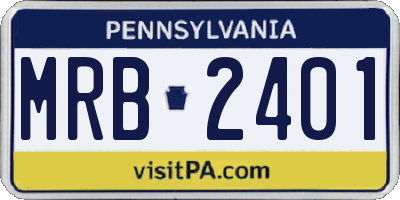PA license plate MRB2401
