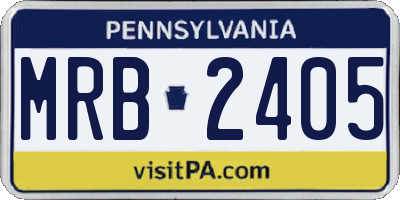 PA license plate MRB2405