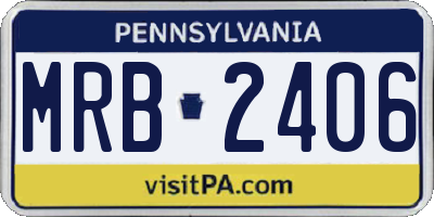 PA license plate MRB2406
