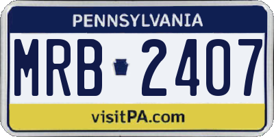 PA license plate MRB2407