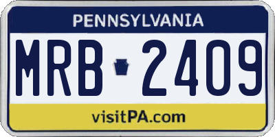 PA license plate MRB2409
