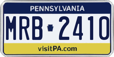 PA license plate MRB2410
