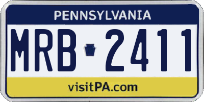 PA license plate MRB2411