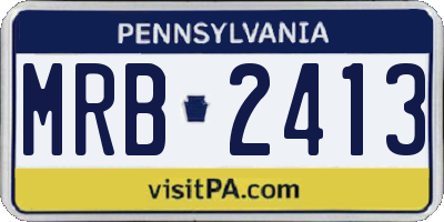 PA license plate MRB2413
