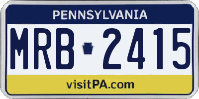 PA license plate MRB2415