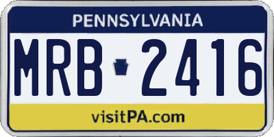 PA license plate MRB2416