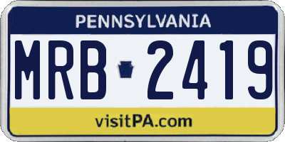 PA license plate MRB2419