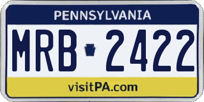 PA license plate MRB2422