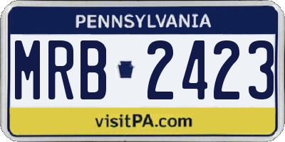 PA license plate MRB2423