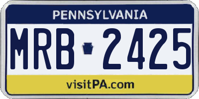 PA license plate MRB2425