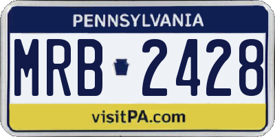 PA license plate MRB2428