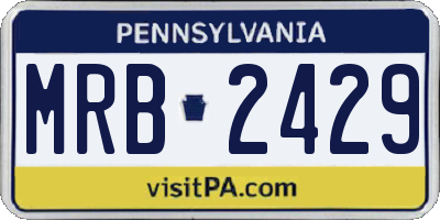 PA license plate MRB2429