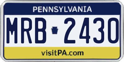 PA license plate MRB2430