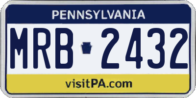 PA license plate MRB2432