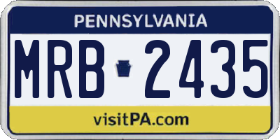 PA license plate MRB2435