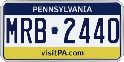 PA license plate MRB2440