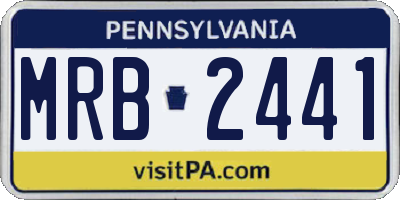 PA license plate MRB2441