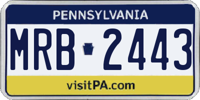 PA license plate MRB2443