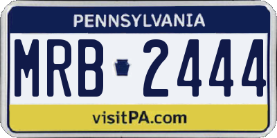 PA license plate MRB2444
