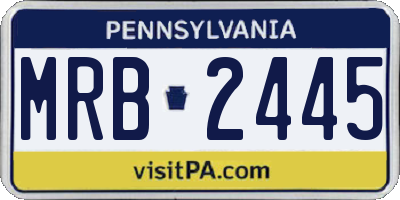 PA license plate MRB2445