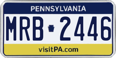 PA license plate MRB2446
