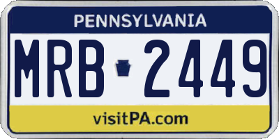 PA license plate MRB2449