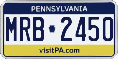 PA license plate MRB2450