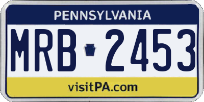 PA license plate MRB2453