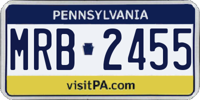 PA license plate MRB2455
