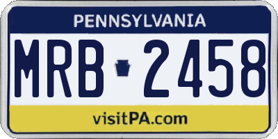 PA license plate MRB2458