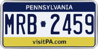 PA license plate MRB2459