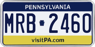 PA license plate MRB2460